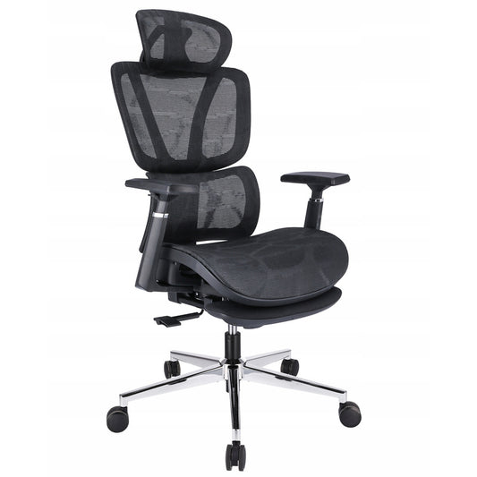 Fauteuil – Bureaustoel – Relaxstoel – Draaifauteuil – Werkstoel – Ergonomische Hoofdsteun – Verstelbare Voetensteun - Zwart