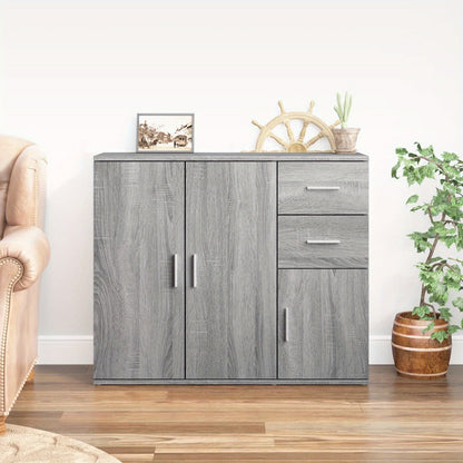 Sideboard Grey Sonoma 91x29.5x75 cm Engineered Wood Side Cabinet Organizer Storage Cabinet Storage Box for Bedroom, Living Room, Bathroom, Home Furniture