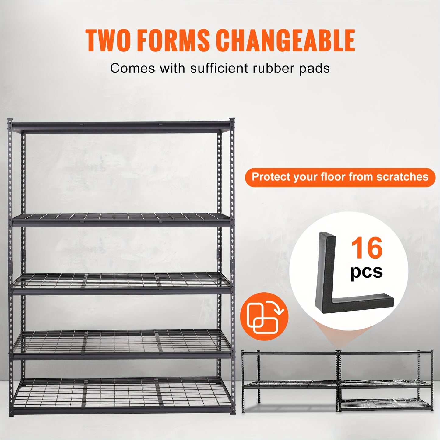 Stalen Schapunit – Metalen Opbergrek – Stellingkast – Opslagrek – Garage Rek – Robuust Metalen Frame – Afmetingen 45,7x121,9x182,9 cm