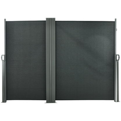 Uittrekbaar Scherm – Tuinafscheiding – Windscherm – Privacydoek – Balkonwand – Dubbelzijdige Privacy – 6 Meter Lang x 1,80 Meter Hoog – Anti-UV Polyester 180 g/m² Grijs