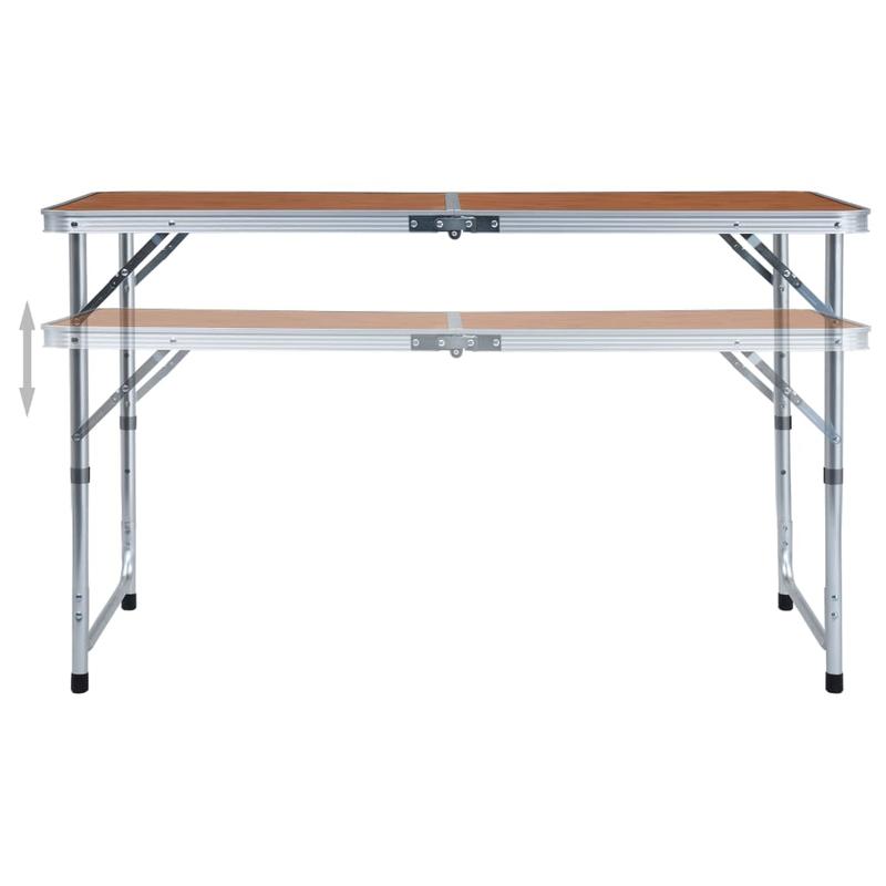 Campingtafel – Inklapbare Tafel – Picknicktafel – Kampeertafel – Lichtgewicht Aluminium – Verstelbare Hoogte – Draagvermogen 50 Kg