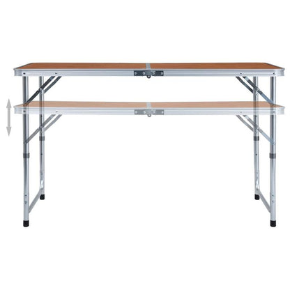 Campingtafel – Inklapbare Tafel – Picknicktafel – Kampeertafel – Lichtgewicht Aluminium – Verstelbare Hoogte – Draagvermogen 50 Kg