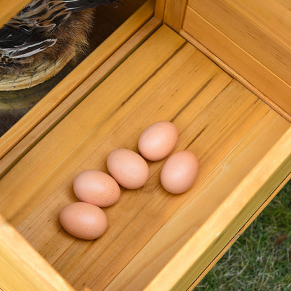 Dwerghennenhok – Kippekot – Kippenren – Kippenhok – Houten Hennenhok – Naturel + Groen – Weerbestendig Vurenhout – Ruime Ren Met Broed- En Legbox