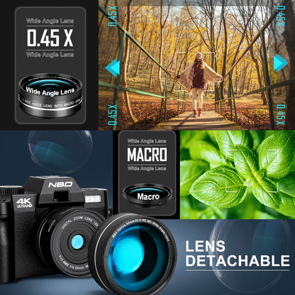 Vlogcamera – Digitale Camera – Compactcamera – Videocamera – Fotocamera – 48MP Resolutie – 4K Video & Wifi Connectivity