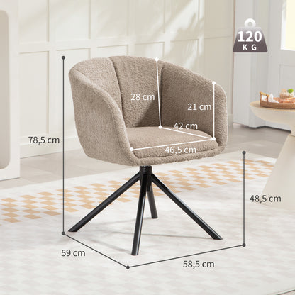 Draaifauteuil – Fauteuil – Loungestoel – Relaxstoel – Zithoekstoel – Lichtbruin – Zachte Bekleding – Draaibaar Tot 120 Kg