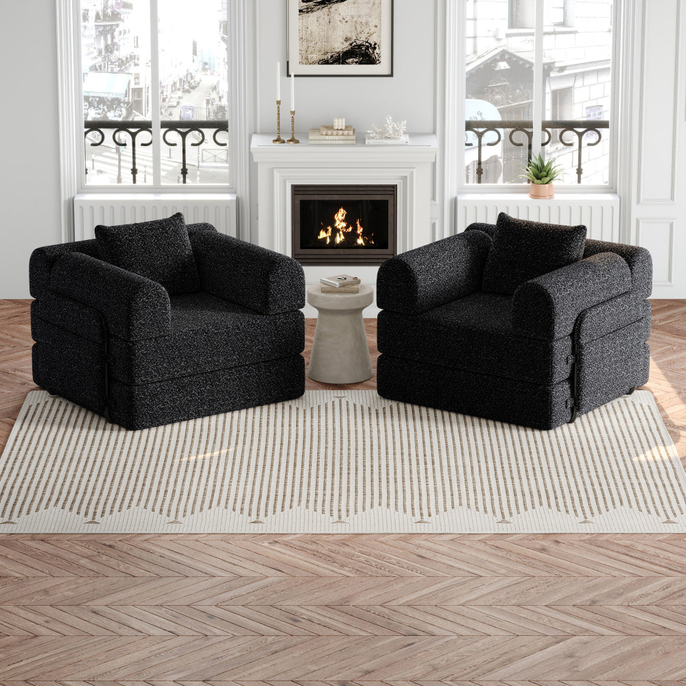 2-Zits Slaapbank – Slaapbank Met Chaise Lounge – Bedbank – Divan – Slaapbank Compact – Chenille Bekleding – Duurzaam Stevig Frame