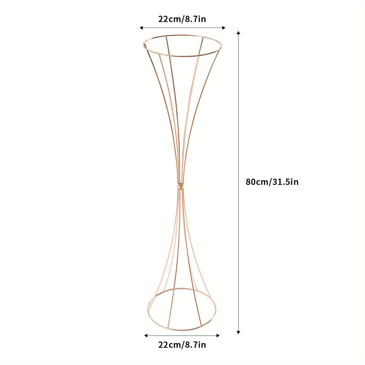 Gouden Trompet Vazen – Gouden Vaas Set – Bloemenvazen – Decoratie Vazen – Moderne Vazen – Set van 10 – 80 cm Hoog – Duurzaam Metaal