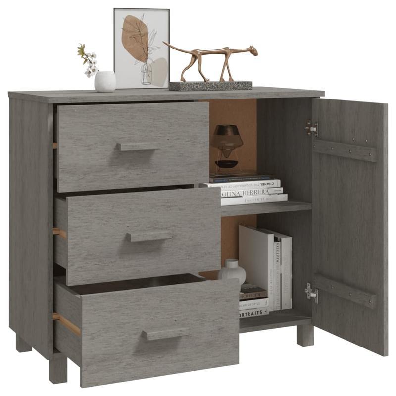 Sideboard hamar 90x40x80cm solid pine light gray Removable storage practical