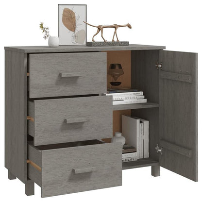 Sideboard hamar 90x40x80cm solid pine light gray Removable storage practical