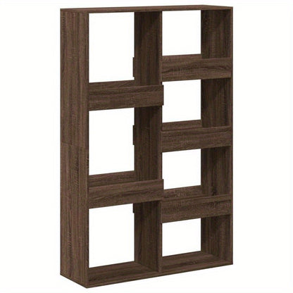 Bookshelf 100X33X155.5 Cm Made of Treated Wood in a Brown Oak Color. Vertical Shelves, Sturdy And Durable, Attractive, Ample Storage Space, Smooth Surface, Moisture-Resistant, Warp-Resistant, And Split-Resistant, Suitable for