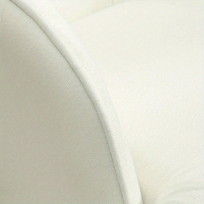 Draaifauteuil – Lounge Stoel – Relaxstoel – Schommelstoel – Fauteuil Met Voetenbank – Ergonomisch Design – Wit Zwart Hardhout & Metaal