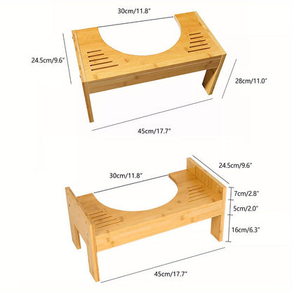 Toiletkrukje – WC Krukje – Opstapkrukje – Poepkrukje – Toiletsquat – Verstelbaar 17,8-22,9 cm – Duurzaam Bamboehout – Compact en Lichtgewicht