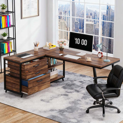 Bureau – Bureautafel – Computerbureau – Werktafel – Studietafel – Industrieel Design – Groot Werkblad 180x80 cm – Stevig Houten Tafelblad