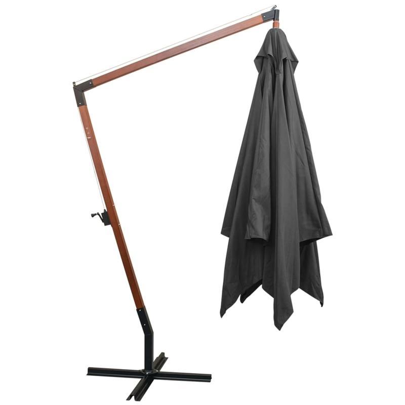 Zwevende Parasol – Hangende Parasol – Balkonparasol – Tuinparasol – 3x3 Meter – Waterbestendig Polyester – Massief Grenenhout