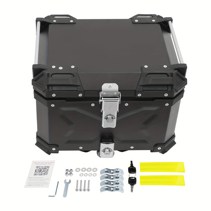 Motor Topkoffer – Motor Bagagebox – Motor Achterkoffer – Motor Koffer – Motor Trunk – 45L Ruime Inhoud – Waterdicht Aluminium Zwart