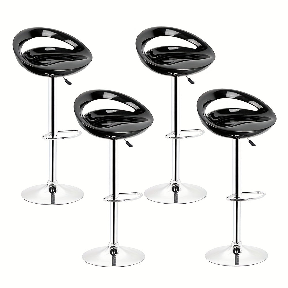 Barstoel – Barkruk – Barstoel Kruk – Barstoel Zonder Rugleuning – Barkruk Set Van 4 – Verstelbare Hoogte – 360° Draaibaar Met Chroom Metalen Frame