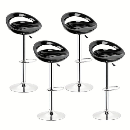 Barstoel – Barkruk – Barstoel Kruk – Barstoel Zonder Rugleuning – Barkruk Set Van 4 – Verstelbare Hoogte – 360° Draaibaar Met Chroom Metalen Frame