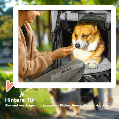 Hondenbuggy – Wandelwagen – Dierenwagen – Hondenwagen – Huisdierenwagen – Vouwbaar Ontwerp – Luchtbanden – Stevig IJzeren Frame – Geschikt Tot 25 kg