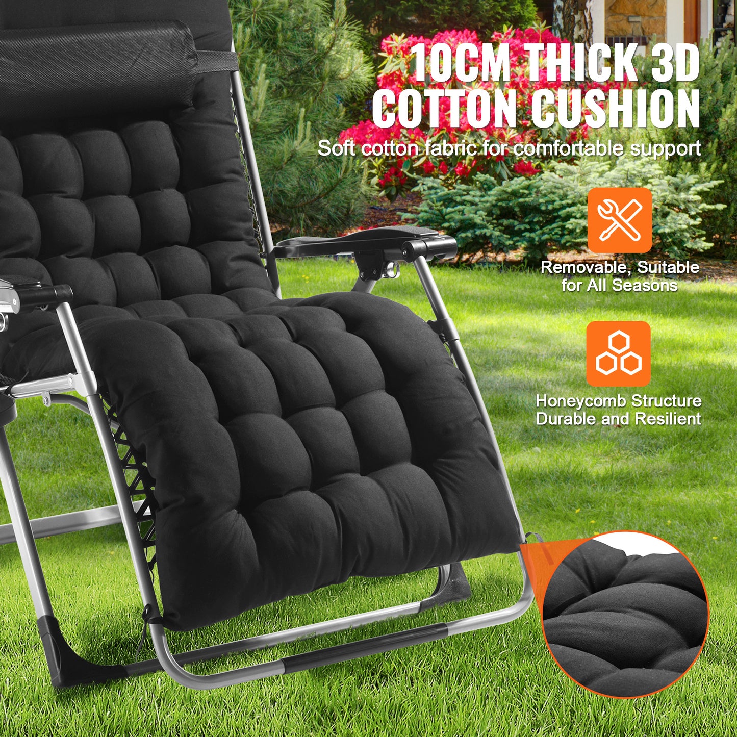 Zero Gravity Relaxstoel – Ligstoel – Lounge Stoel – Tuinstoel – Verstelbare Stoel – Zwart – Draagvermogen 227 kg – Verstelbare Leunstand 90°-170°
