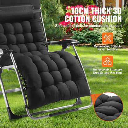 Zero Gravity Relaxstoel – Ligstoel – Lounge Stoel – Tuinstoel – Verstelbare Stoel – Zwart – Draagvermogen 227 kg – Verstelbare Leunstand 90°-170°