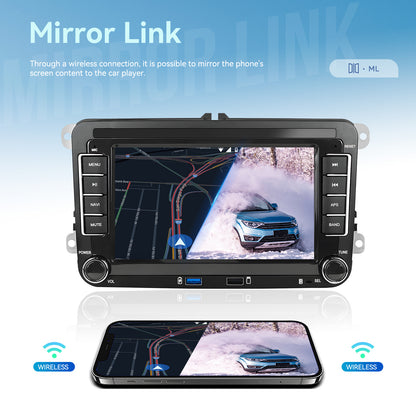 Android Autoradio – Multimedia Speler – Navigatiesysteem – Touchscreen Radio – CarPlay Auto Connect – 7 Inch HD IPS Scherm – Draadloze CarPlay & Android Auto – 4GB RAM 64GB Opslag