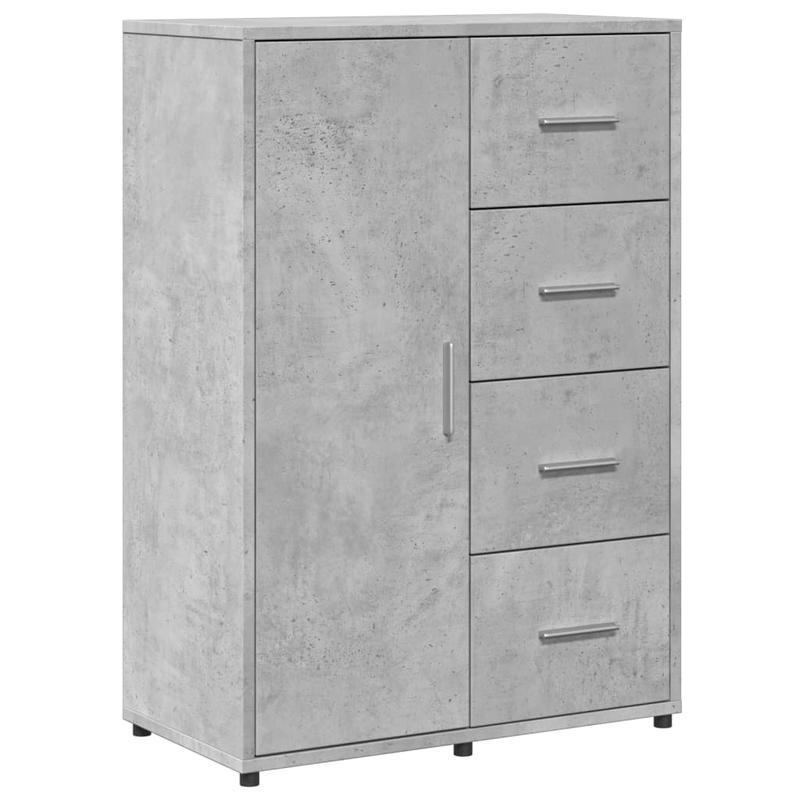 Modern Industrieel Dressoir – Opbergkast – Buffetkast – Sideboard – Kast – Grijs Beton – 60x31x84 cm – Massief Hout – Minimalistisch Design