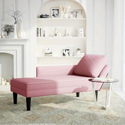 Chaise Longue – Chaise Lounge – Fauteuil – Recliner – Loungebank – Luxe Fluwelen Bekleding – Stevig Houten & Metalen Frame