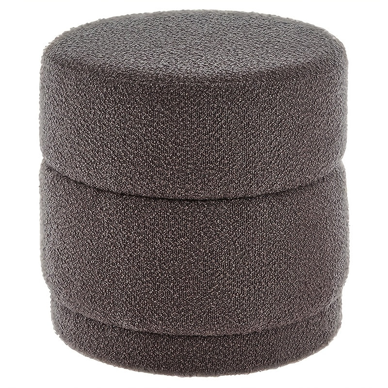 Opbergkruk – Poef – Zitkruk – Opbergpoef – Voetenbankje – Rond – Stevig Metalen Frame – 45x45x46 cm