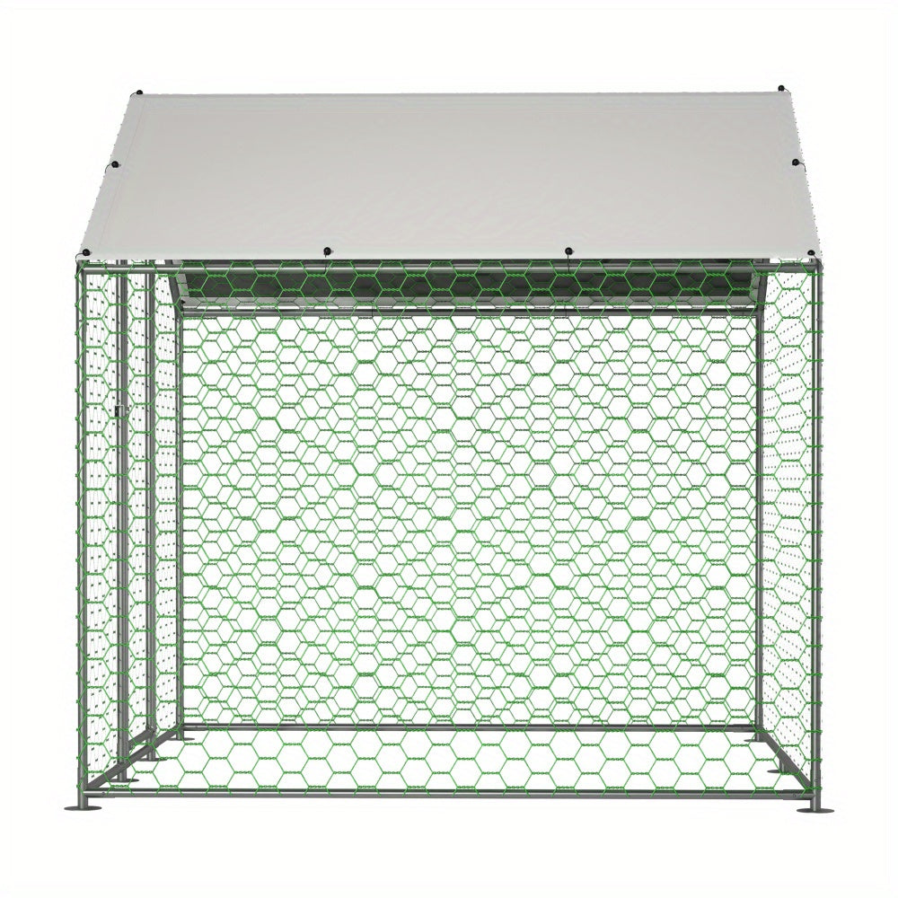 Kippenhok – Kippenren – Buitenren – Hokken – Kippenverblijf – Groot 2x2x2m – Stevig Metaal – Predator-Proof Veiligheidsslot