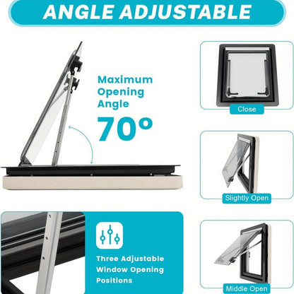 Camperraam – Motorhome Raam – Caravanraam – Campervenster – Buitenraam – 900x500 mm – Aluminium Frame Met Insectenhor En Rolgordijn
