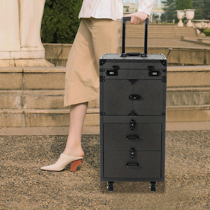 Kapperswagen – Kappers Trolley – Werkwagen – Salon Trolley – Make-up Organizer – Ruime Opbergruimte – Stevig Aluminium Frame & ABS Buitenlaag