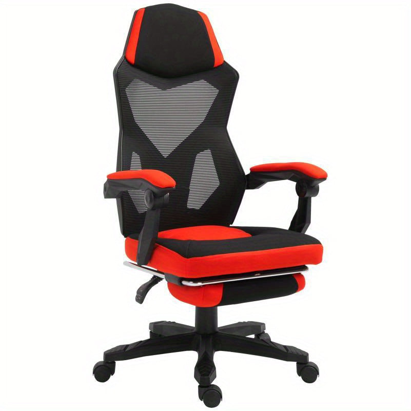 Ergonomische Bureaustoel – Gamingstoel – Kantoorstoel – Werkstoel – Deskchair – Verstelbare Rugleuning – 360° Draaibaar – Zwaarbelast 5-Wiel Onderstel – Hoofdsteun – Zwart/Rood