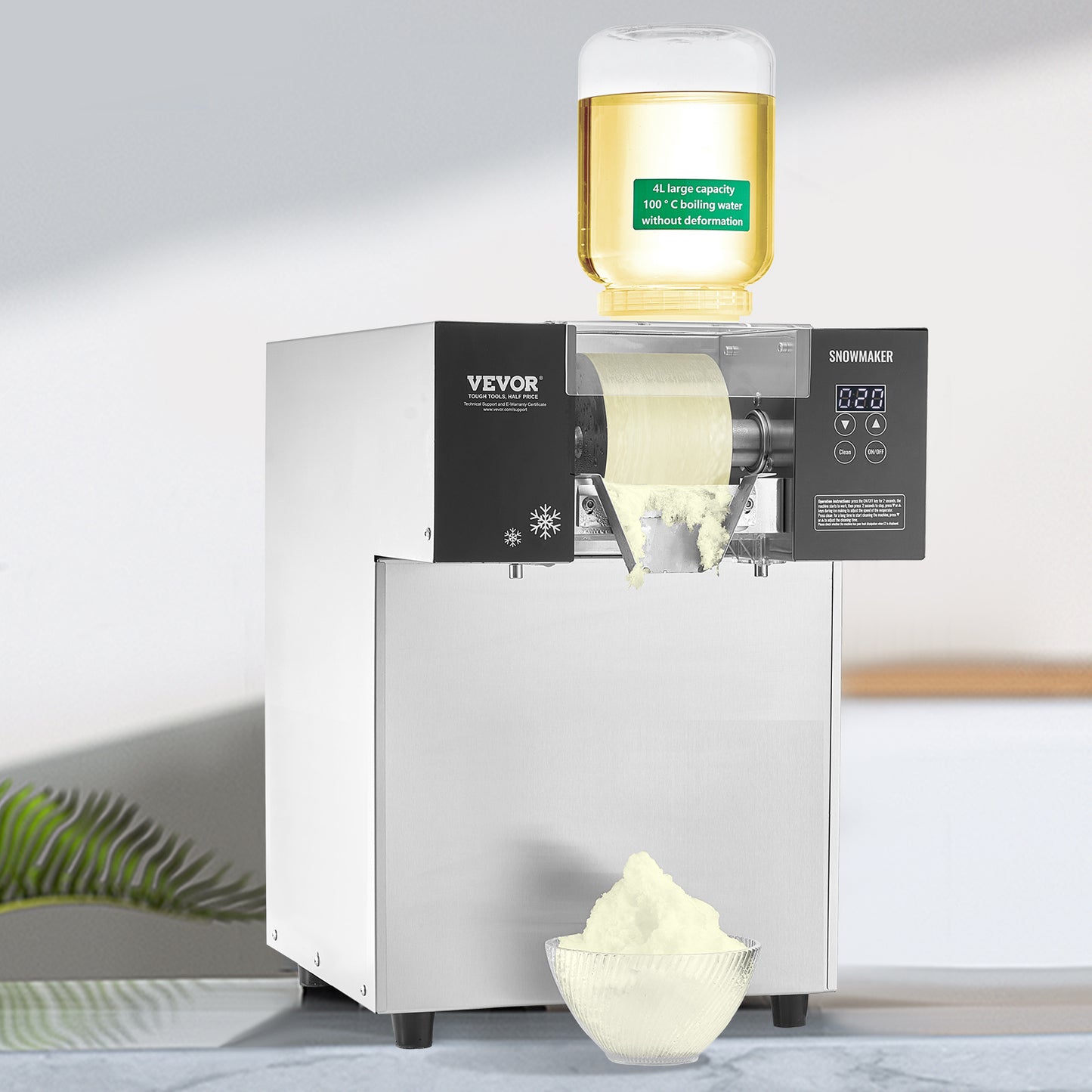 Sneeuwvlok-ijsmachine – Spaghetti-ijsmachine – IJsblokjesmachine – IJs-schaafmachine – RVS ijsmachine – Continue productie 175 kg/24u – Intuïtief touchscreen bedieningspaneel