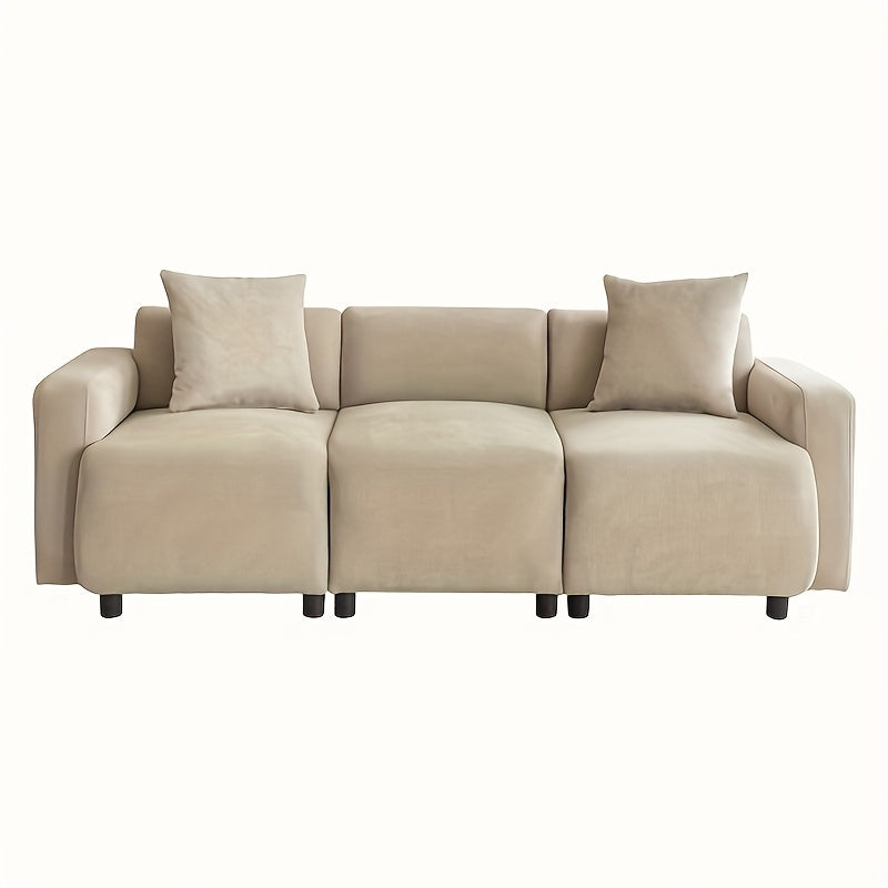 3-Zits Bank – Sofa – Bankstel – Zitbank – Hoekbank – Mosterdgeel – Comfortabele Zachte Stof – Stevig Frame