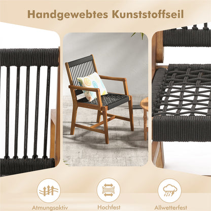 Tuinstoel – Balkonstoel – Terrasstoel – Eetkamerstoel – Bistrootafelstoel – Acaciahouten Frame – Belastbaar Tot 160 Kg