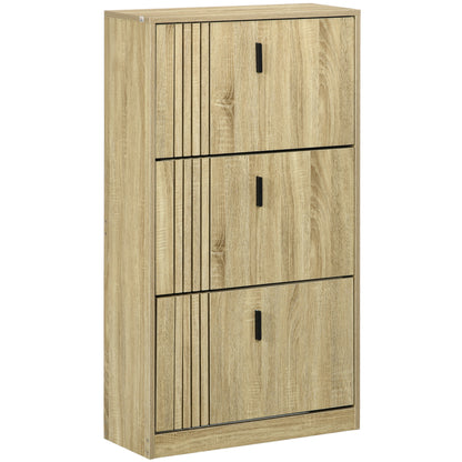 Schoenenkast – Schoenenrek – Schoenenopberger – Schoenenbank – Schoenenkast – 63x24x117 cm – 18 Paar Schoenen – Spaanplaat Met Melamine Coating – Ventilatieopeningen