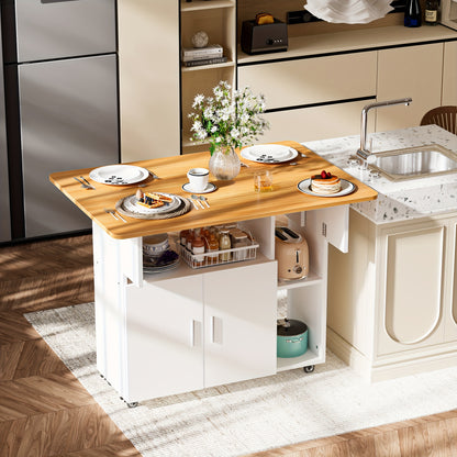 Inklapbare Eettafel – Vouwtafel – Opklapbare Tafel – Mobiele Werktafel – Klaptafel – Gele Variant – Uitbreidbaar Tafelblad – Wieltjes Met Remmen