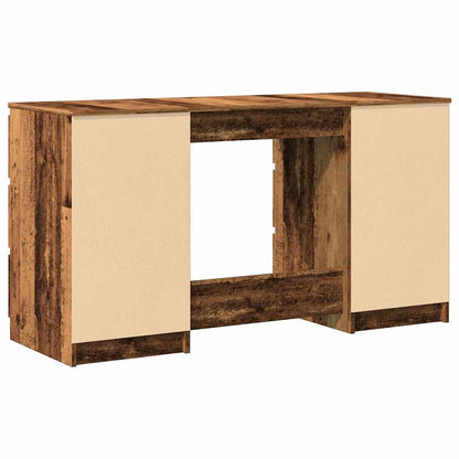 Bureau – Werkplektafel – Schrijftafel – Computertafel – Thuiswerkplek – Oude Houtlook – 6 Lades Opbergruimte – Duurzaam Behandeld Hout