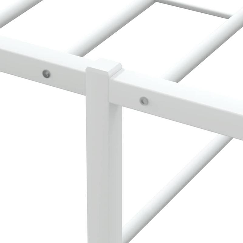 WHITE WHITE MATERASTER 120x200cm in Metal, Bed Base, Bed Frame, Minimalist Style, Modern Furniture, Metal Frame, Easy Assembly, No Mattress Included, Queen Size Bed, Modern Households, Renters