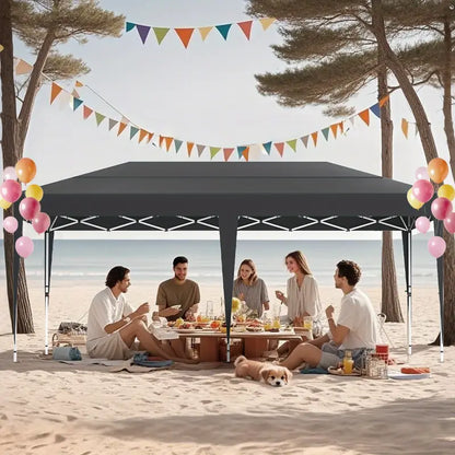 Pop-up Partytent – Vouwtent – Buiten Tent – Schaduwdoek – Partytent Antraciet – 6x3 Meter – Verstelbare Hoogte