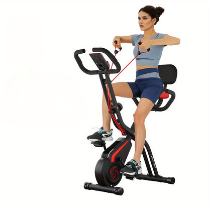 Hometrainer – Fitnessfiets – Indoorfiets – Spinningfiets – Fietstrainer – Inklapbaar – Magnetische Weerstand – Riemaandrijving – Comfortabel Met Rugsteun – Compact Opbergbaar
