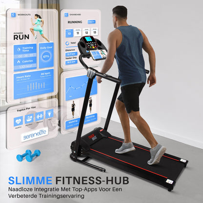 Loopband – Treadmill – Hardloopband – Wandelband – Fitnessapparaat – Inklapbaar Design – Aluminium Behuizing – LCD Display – Bluetooth Connectiviteit