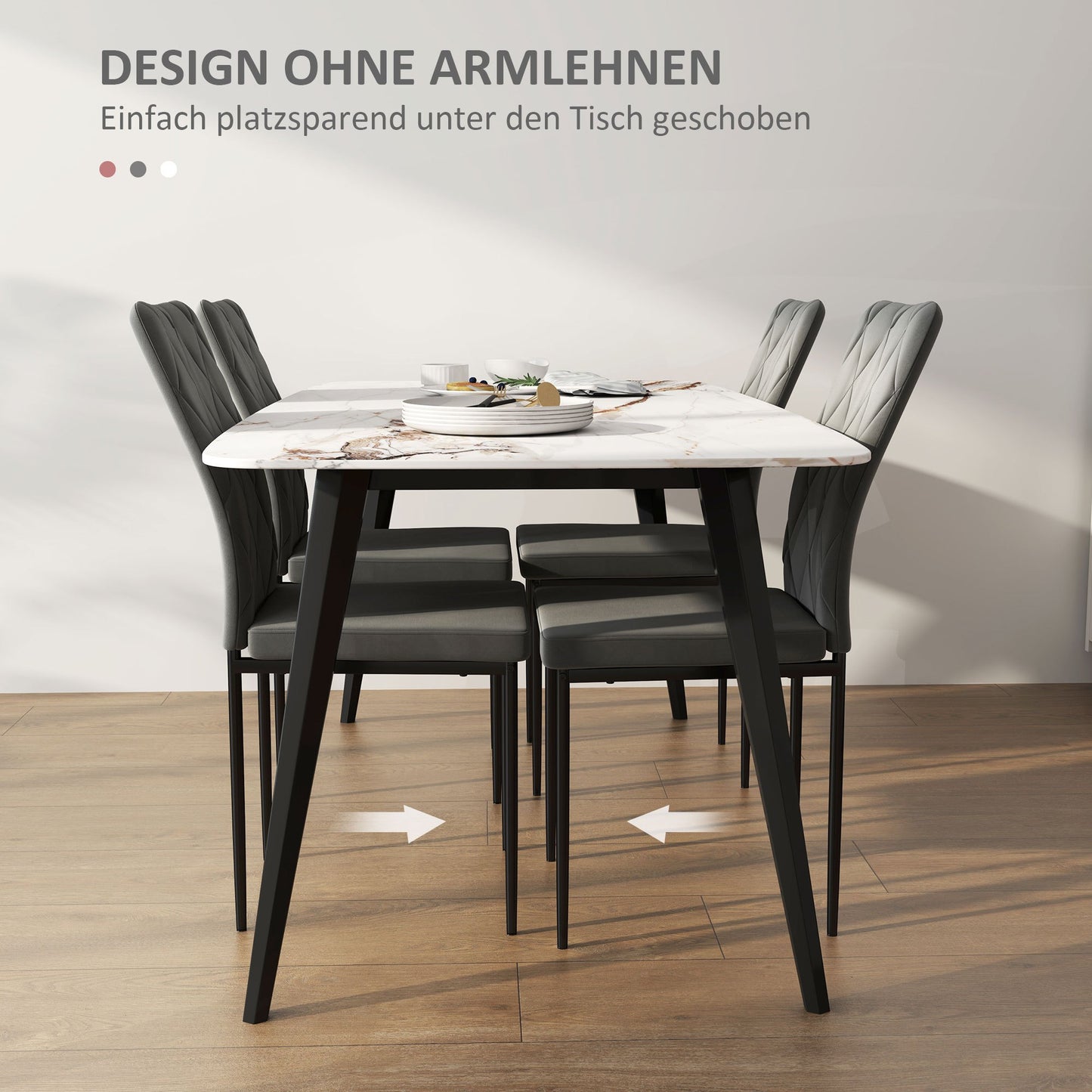 Eetkamerstoel – Stoel – Kuipstoel – Draaistoel – Set van 4 – Velvet Bekleding – Metalen Onderstel – Ergonomische Rugleuning – Zithoogte 47 cm