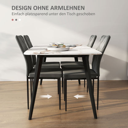 Eetkamerstoelen – Stoelen – Kuipstoelen – Dining Chairs – Velvet Stoelen – Set van 4 – Donkergrijs – Metalen Poot – Comfortabele Velvet Bekleding