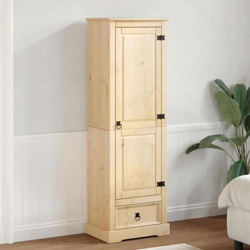 Linnenkast – Kledingkast – Garderobekast – Opbergkast – Vintage Kast – Massief Grenenhout – Compact Formaat 55x38x170 cm