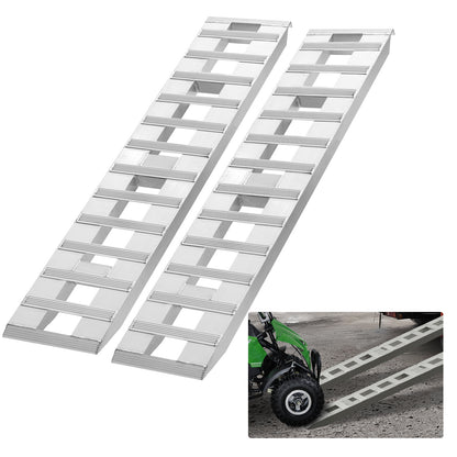 Aluminium Oprijplaten – Laadplaten – Inlaadplaten – Oprijbruggen – Oprijbanden – 2 Stuks – Draagvermogen 2721,6 kg – Antislip Geperforeerd