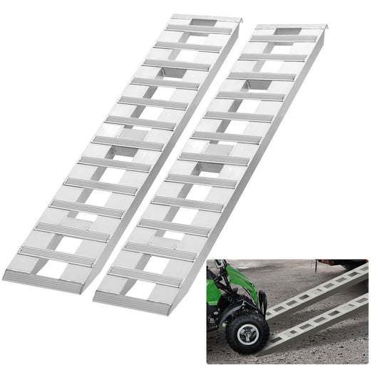 Aluminium Oprijplaten – Laadplaten – Inlaadplaten – Oprijbruggen – Oprijbanden – 2 Stuks – Draagvermogen 2721,6 kg – Antislip Geperforeerd