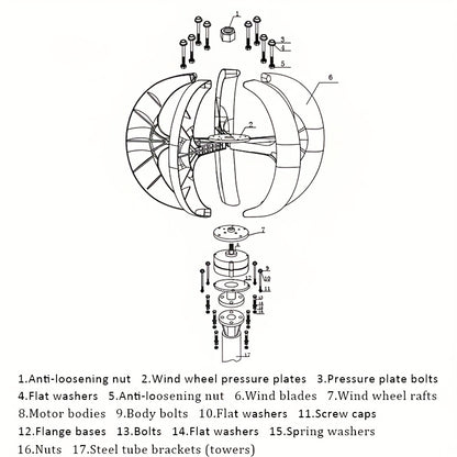 800W lantern vertical axis wind turbine 12V/24V dual blade 5 blade suitable for home, ships, ships, monitoring, street lighting and other solar and wind energy, fast delivery available