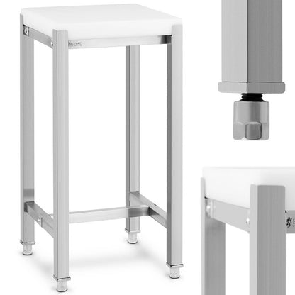 Butcher's Cutting Block with Polyethylene Surface on Steel Base, 40 x 40 x 80 cm