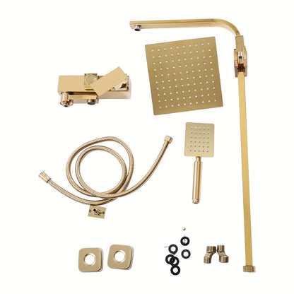 Golden Shower System – Regendouche – Douche Set – Mengkraan – Douchefittingen – Koperen Materiaal – Wandmontage